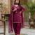 Wine silk kurta palazzo set