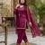 Wine silk kurta palazzo set