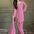 Soft pink kurta pant set with dupatta