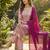 Mauve silk kurta set with dupatta