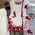 White and red embroidered suit set