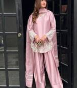 Blush pink embroidered kurta set