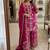 Rani-pink kurta pant set with dupatta