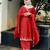 Red silk embroidered salwar suit