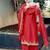 Red silk embroidered salwar suit