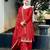 Red silk embroidered salwar suit