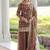 Brown floral embroidered salwar kameez