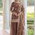 Brown floral embroidered salwar kameez