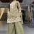 Light olive  embroidered sharara set