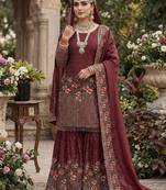Maroon heavily embellished bridal sharara