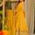 Dark yellow embroidered anarkali set