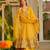 Dark yellow embroidered anarkali set