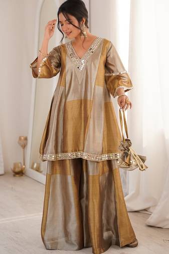 Golden kaftan-style co-ord set