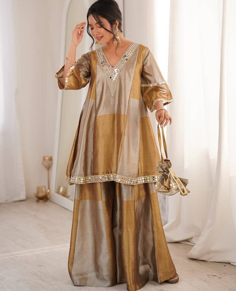 Golden kaftan-style co-ord set