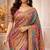 Designer pure base printed saree with embroidery sequence work & ready-to-wear blouse