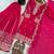 Rani pink heavily embroidered silk blend sharara set
