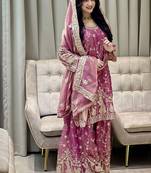 Hot pink sharara set