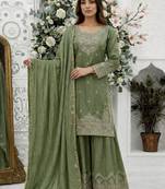 Light olive sharara suit