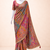 Designer pure base printed saree with embroidery sequence work & ready-to-wear blouse