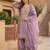 Lavender embroidered kurta palazzo set