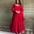 Women’s red anarkali gown with dupatta party wear ethnic dress