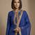 Blue embroidered raw silk kurta set