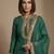 Green embroidered raw silk kurta set