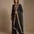 Black embroidered raw silk kurta set