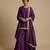 Purple embroidered silk sharara set