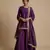 Purple embroidered silk sharara set