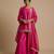 Pink embroidered silk sharara set