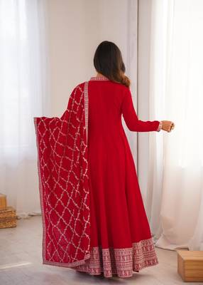 Women Designer Maroon Anarkali Kurta with Heavy Border Work 4