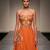 Tangerine Orange Embroidered Raw Silk Lehenga Set