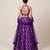 Purple Embroidered Silk Lehenga Set