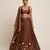 Brown Embroidered Silk Lehenga Set