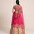 Hot Pink Embroidered Silk Lehenga Set