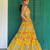 yellow printed linen lehenga set