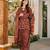 Maroon designer cambric cotton printed kurti set with salwar & dupatta – full stitched daily & office wear