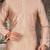 Light brown dupion art silk  kurta with pattern work and 8 button churidar