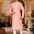 Pink dupion art silk  kurta with pattern work and 8 button churidar