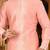 Pink dupion art silk  kurta with pattern work and 8 button churidar