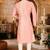 Pink dupion art silk  kurta with pattern work and 8 button churidar