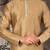 Beige dupion art silk  kurta with pattern work and 8 button churidar