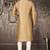 Beige dupion art silk  kurta with pattern work and 8 button churidar
