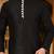 Black dupion art silk  kurta with pattern work and 8 button churidar