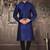 Royal blue dupion art silk  kurta with pattern work and 8 button churidar