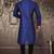 Royal blue dupion art silk  kurta with pattern work and 8 button churidar