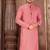 Peach dupion art silk  kurta with pattern work and dk work churidar