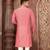 Peach dupion art silk  kurta with pattern work and dk work churidar