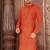 Orange dupion art silk  kurta with pattern work and dk work churidar